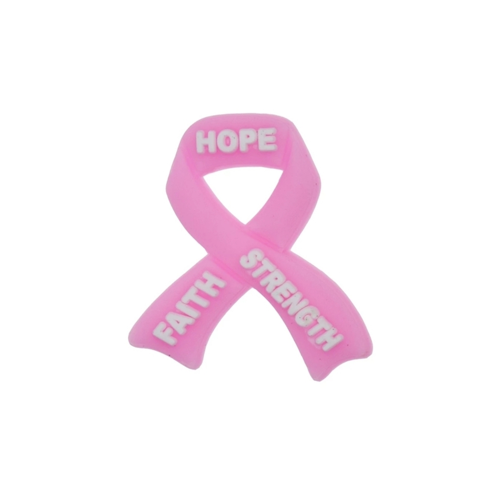 Breast Cancer Ribbon Croc Charm | Breast Cancer Fighter Jibbitz | Bracelet Charm